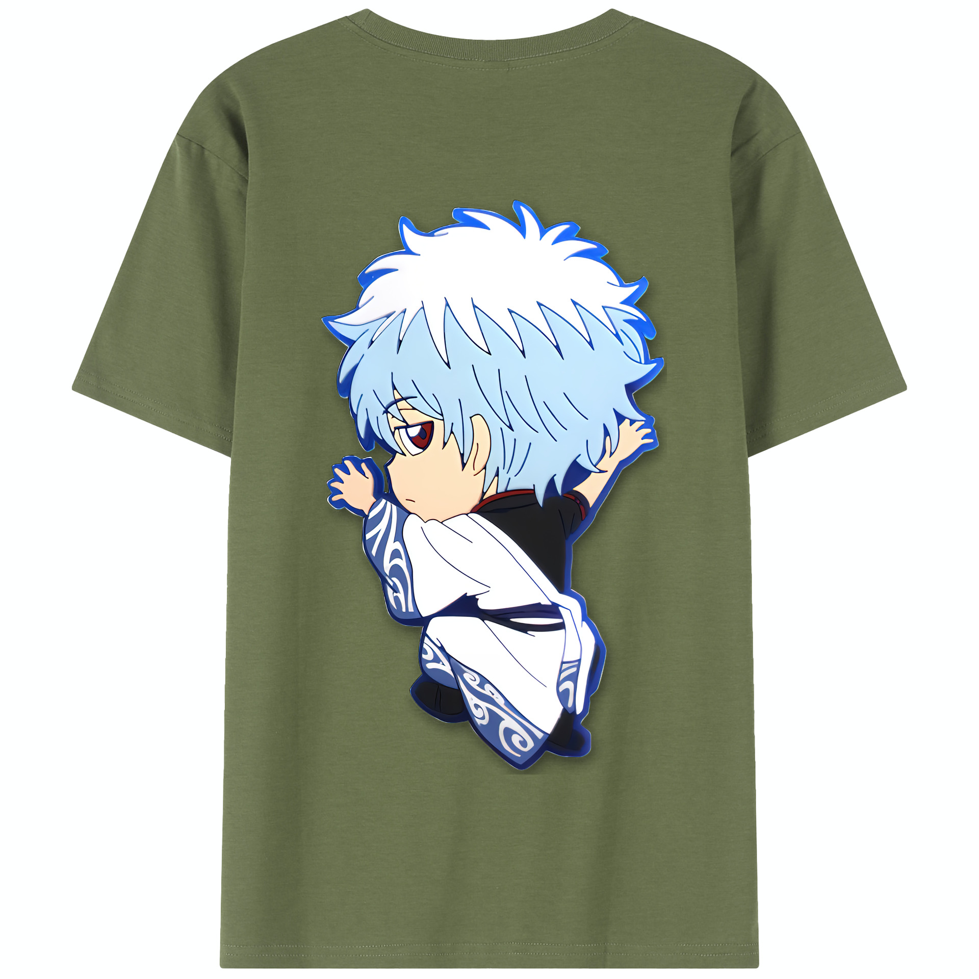 （画像用） ぎんたま 坂田銀時（さかたぎんとき） 神楽 志村新八（しむら しんぱち） GINTAMA Sakata Gintoki Kagura Shimura Shinpachi 綿100％半袖Tシャツ（背面プリント）
